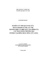 Luận văn mối quan hệ giữa trách nhiệm xã hội, giá trị thương hiệu và hiệu quả tài chính của các ngân hàng thương mại cổ phần tại Đồng bằng sông cửu long