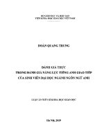 Luận Án tiến sĩ khoa học giáo dục Đánh giá thực trong Đánh giá năng lực tiếng anh giao tiếp của sinh viên Đại học ngành ngôn ngữ anh