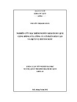 Khóa luận tốt nghiệp Đại học nghiên cứu Đặc Điểm nguồn khách du lịch cộng Đồng của công ty cổ phần Đào tạo và dịch vụ huetourist