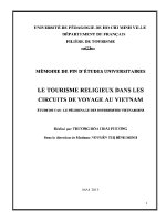 Mémoire de fin d’études universitaires le tourisme religieux dans les circuits de voyage au viet nam Étude de cas le pèlerinage des bouddhistes vietnamiens