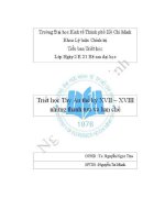 Tiểu luận triết học tây Âu thế kỷ 17 18 những thành tựu và hạn chế
