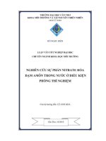 Luận văn tốt nghiệp nghiên cứu sự phản nitrate hóa Đạm amôn trong nước Ở Điều kiện phòng thí nghiệm