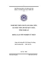 Tóm tắt khóa luận tốt nghiệp cử nhân nghề dệt thổ cẩm Ở làng hoa tiền xã châu tiến huyện quỳ châu tỉnh nghệ an sầm văn túc