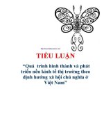 Tiểu luận quá trình hình thành và phát triển nền kinh tế thị trường theo Định hướng xã hội chủ nghĩa Ở việt nam