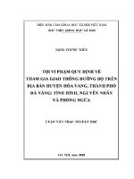 Luận văn thạc sĩ luật học tội vi phạm quy Định về tggtđb trên Địa bàn huyện hòa vang thành phố Đà nẵng tình hình nguyên nhân và giải pháp phòng ngừa