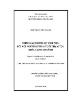 Luận văn thạc sĩ luật học chính sách hình sự việt nam Đối với người dưới 18 tuổi phạm tội khía cạnh so sách