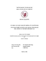 Tóm tắt khóa luận tốt nghiệp khoa văn hóa dân tộc thiểu số văn hóa vật chất truyền thống của người thái Ở xã giao thiện huyện lang chánh tỉnh thanh hóa trong xu thế biến Đổi hiện nay