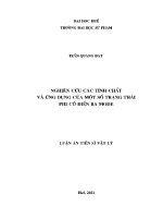Luận văn nghiên cứu các tính chất và Ứng dụng của một số trạng thái phi cổ Điển ba mode