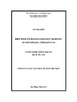 Tóm tắt luận văn thạc sĩ giáo dục học biện pháp xã hội hoá giáo dục mầm non huyện Đăk hà tỉnh kontum