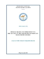 Luận văn mối quan hệ giữa tài chính hành vi và hiệu quả Đầu tư trên thị trường bất Động sản thành phố hồ chí minh