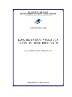 Luận văn lòng tin và hành vi mua của người tiêu dùng trực tuyến