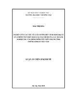 Luận văn nghiên cứu các yếu tố Ảnh hưởng Đến tính minh bạch của thông tin trên báo cáo tài chính của các doanh nghiệp phi tài chính niêm yết trên thị trường chứng khoán việt nam