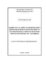 Luận văn nghiên cứu các nhân tố Ảnh hưởng Đến Ý Định sử dụng dịch vụ ngân hàng Điện tử của khách hàng cá nhân tại ngân hàng tmcp sài gòn thương tín sacombank