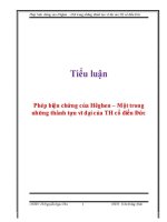 Tiểu luận phép biện chứng của hêghen một trong những thành tựu vĩ Đại của triết học cổ Điển Đức