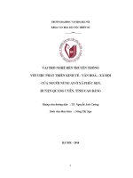 Tóm tắt khóa luận tốt nghiệp khoa văn hóa dân tộc thiểu số vai trò nghề rèn truyền thống với việc phát triển kinh tế văn hóa xã hội của người nùng an Ở xã phúc sen huyện quảng uyên tỉnh cao bằng
