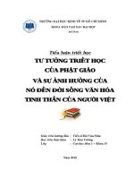 Tiểu luận triết học tư tưởng triết học của phật giáo và sự Ảnh hưởng của nó Đến Đời sống tinh thần và văn hóa của người việt