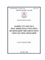 Luận văn nghiên cứu kết quả thay khớp háng toàn phần do dính khớp trên bệnh nhân viêm cột sống dính khớp