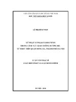 Luận văn thạc sĩ luật học xử phạt hành chính trong lĩnh vực giao thông Đường bộ từ thực tiễn quận Đống Đa thành phố hà nội