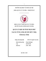 Tóm tắt khóa luận tốt nghiệp quản lý khu di tích trần phú tại xã tùng Ảnh huyện Đức thọ tỉnh hà tĩnh