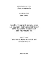 Luận văn nghiên cứu bênh sán dây trên chó tại một số tỉnh Ở Đồng bằng sông cửu long và biện pháp phòng trị