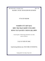 Luận văn nghiên cứu kết quả Điều trị trật khớp cùng Đòn bằng tái tạo dây chằng quạ Đòn