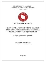 Quản lý nhà nước về chống gian lận trong hoạt động gia công xuất khẩu mặt hàng dệt may tại Việt Nam