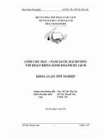 Tóm tắt khóa luận tốt nghiệp khoa văn hóa du lịch gốm chu Đậu nam sách hải dương với hoạt Động kinh doanh du lịch