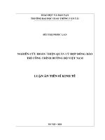 Luận văn nghiên cứu hoàn thiện quản lý hợp Đồng bảo trì công trình Đường bộ việt nam