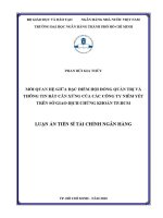 Luận văn mối quan hệ giữa Đặc Điểm hội Đồng quản trị và thông tin bất cân xứng của các công ty niêm yết trên sở giao dịch chứng khoán tp hcm