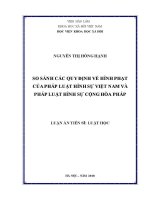 Luận Án tiến sĩ luật học so sánh các quy Định về hình phạt của pháp luật hình sự việt nam và pháp luật hình sự cộng hòa pháp
