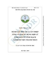Luận văn thạc sĩ dược học Ánh giá hiệu quả can thiệp tăng cường sử dụng hợp lý fosfomycin tĩnh mạch tại bệnh viện thanh nhàn