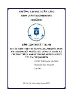 Giới thiệu ba sản phẩm anh quốc Được Ưa chuộng bởi người tiêu dùng và thiết kế chương trình marketing Để sản phẩm trở nên Ưa chuộng hơn
