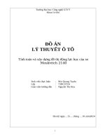 Đồ Án lý thuyết Ô tô tính toán và xây dựng Đồ thị Động lực học của xe moskvitch 2140