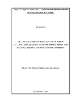 Luận văn thạc sĩ Giáo dục học: Khai thác giá trị văn hóa, lịch sử của di tích từ lương xâm, quận Hải An, thành phố Hải Phòng vào giáo dục đạo đức, lối sống cho học sinh lớp 5