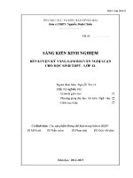 Sáng kiến kinh nghiệm rèn luyện kỹ năng làm bài văn nghị luận cho học sinh thpt  lớp 12