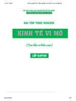 Câu hỏi trắc nghiệm kinh tế vi mô có Đáp Án