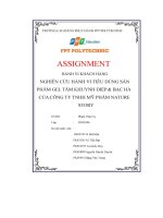 Nghiên cứu hành vi tiêu dùng sản phẩm gel tắm khuynh diệp & bạc hà của công ty tnhh mỹ phẩm nature story