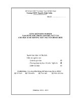 Sáng kiến kinh nghiệm tạo hứng thú trong giờ học ngữ văn cho học sinh trường thpt nguyễn Đình chiểu