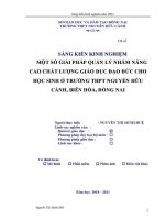 Sáng kiến kinh nghiệm một số giải pháp quản lý nhằm nâng cao chất lượng giáo dục Đạo Đức cho học sinh Ở trường thpt nguyễn hữu cảnh biên hòa Đồng nai