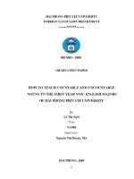 Luận văn how to teach countable and uncountable nouns to the 1st year non english majors of hai phong private university