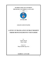 Luận văn a study on translation of procurement terms from english into vietnamese
