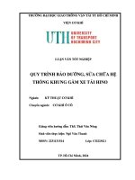 Luận văn  Đồ Án quy trình bảo dưỡng ,sửa chữa khung gầm xe tải hino