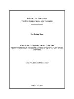 Luận văn nghiên cứu xây dựng hệ thống xử lý asen cho nước sinh hoạt công suất 5m3 ngày sử dụng vật liệu bùn Đỏ biến tính