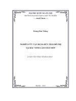 Luận văn nghiên cứu tận dụng bùn thải Đô thị tại bắc ninh làm chất Đốt