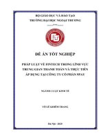 Pháp luật vé fintech trong lĩnh vực trung gian thanh toán và thực tiễn áp dụng tại Công ty cổ phần 9P4AY