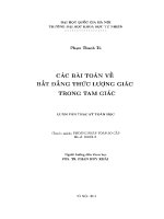 Luận văn các bài toán về bất Đẳng thức lượng giác trong tam giác