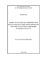 Luận văn nghiên cứu xây dựng quy trình phân tích một số anion quan trọng trong môi trường nước trên cơ sở sử dụng thiết bị Điện di mao quản xách tay