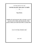 Luận văn nghiên cứu sự Đa dạng thực vật bậc cao có mạch tại núi cuống huyện Đầm hà tỉnh quảng ninh làm cơ sở cho công tác bảo tồn