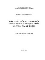 Luận văn bài toán nội suy sinh bởi toán tử khả nghịch phải và trái và Áp dụng