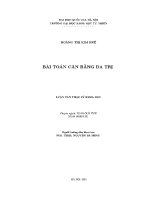 Luận văn bài toán cân bằng Đa trị